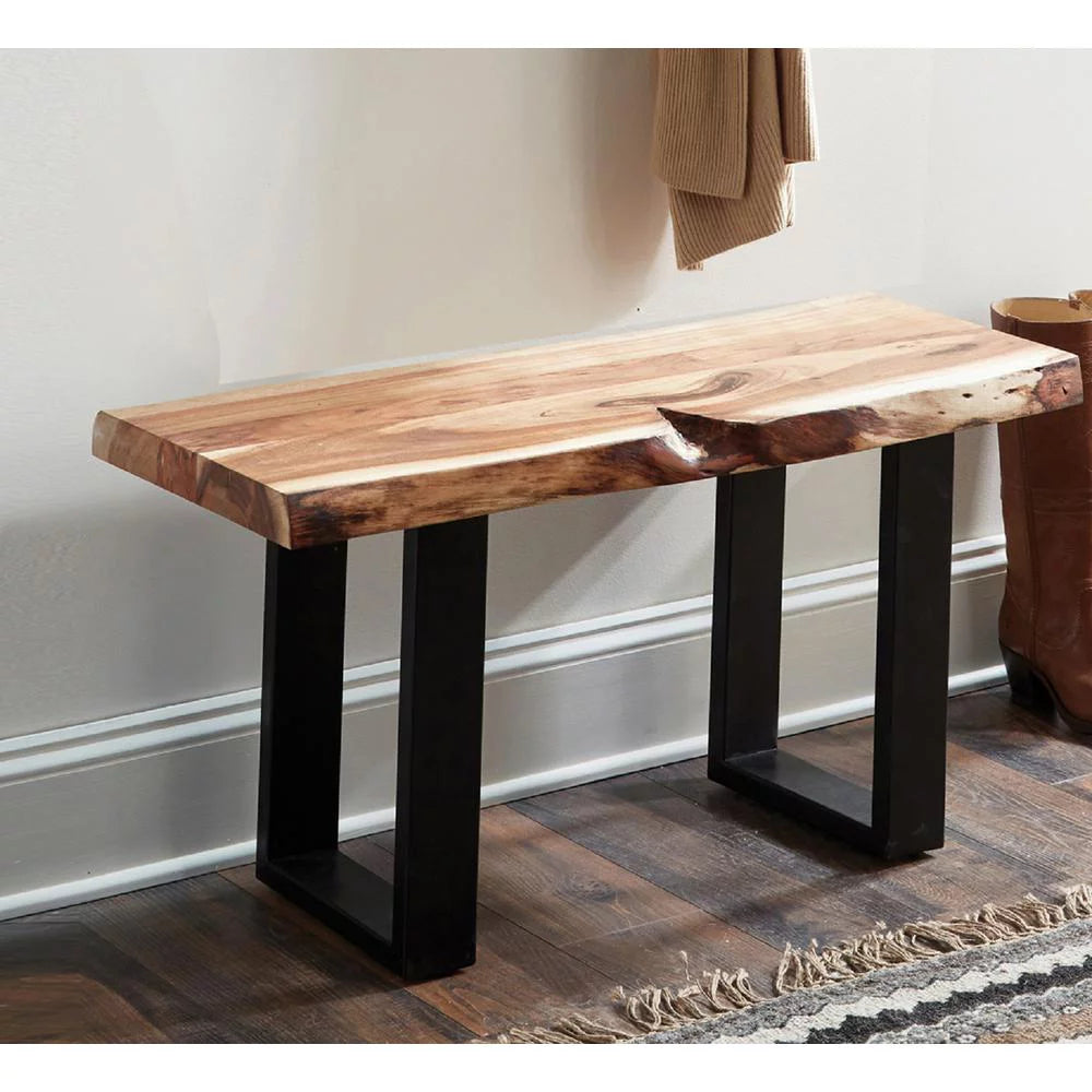 Natural Live Edge Wood 36" Bench I664628