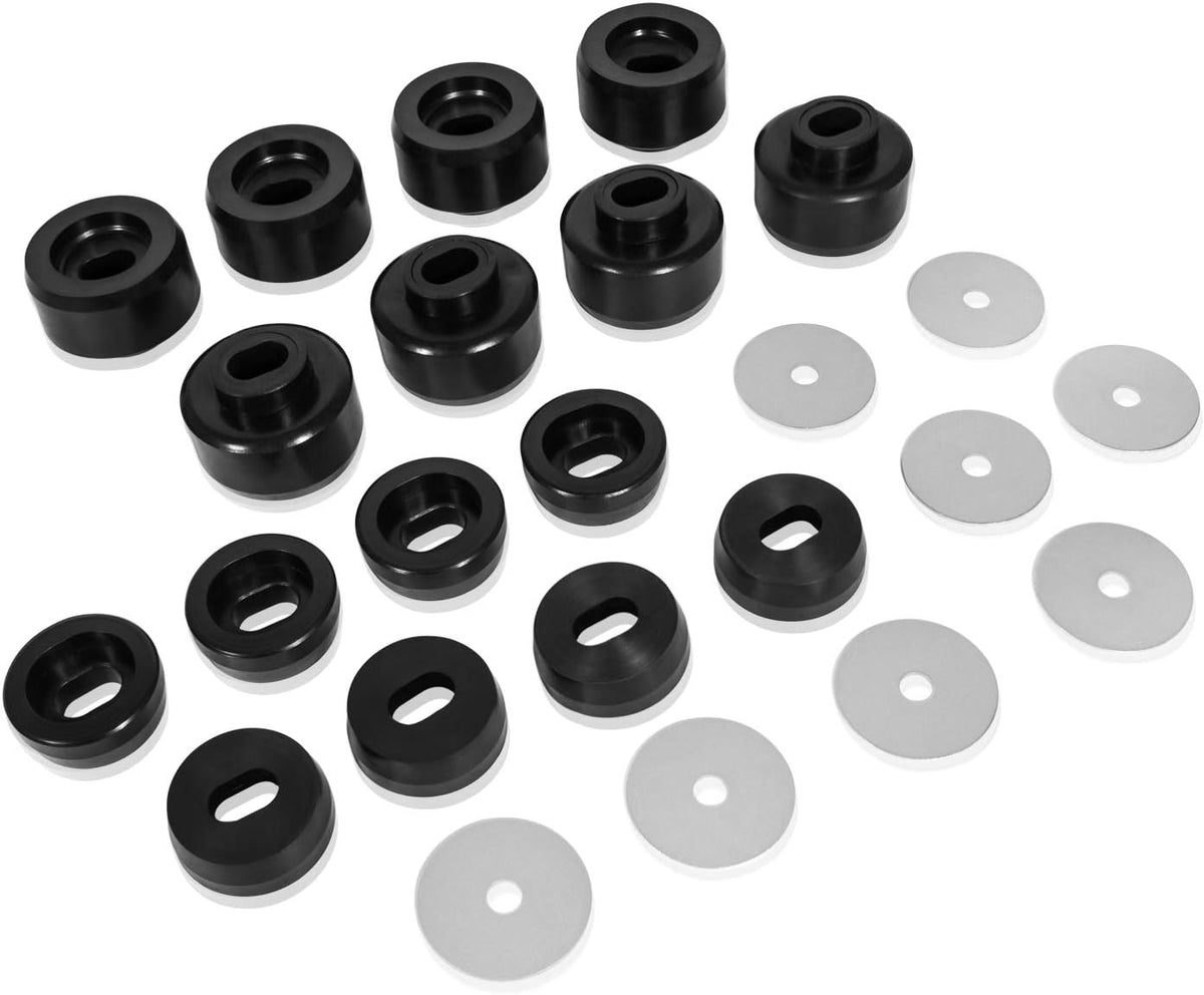24Pcs Black Polyurethane Body and Cab Mount Bushing Kit V539279