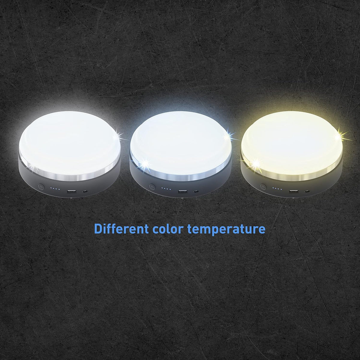Camping LED Lamp Lantern with USB Power Bank 10000 mAh 3400 Lumen 80W Portable with Magnet Black S302644