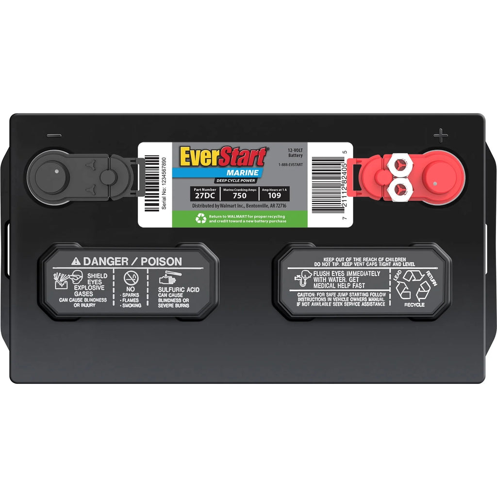 Lead Acid Marine & RV Deep Cycle Battery Group Size 27DC 12 Volt 740 MCA X386