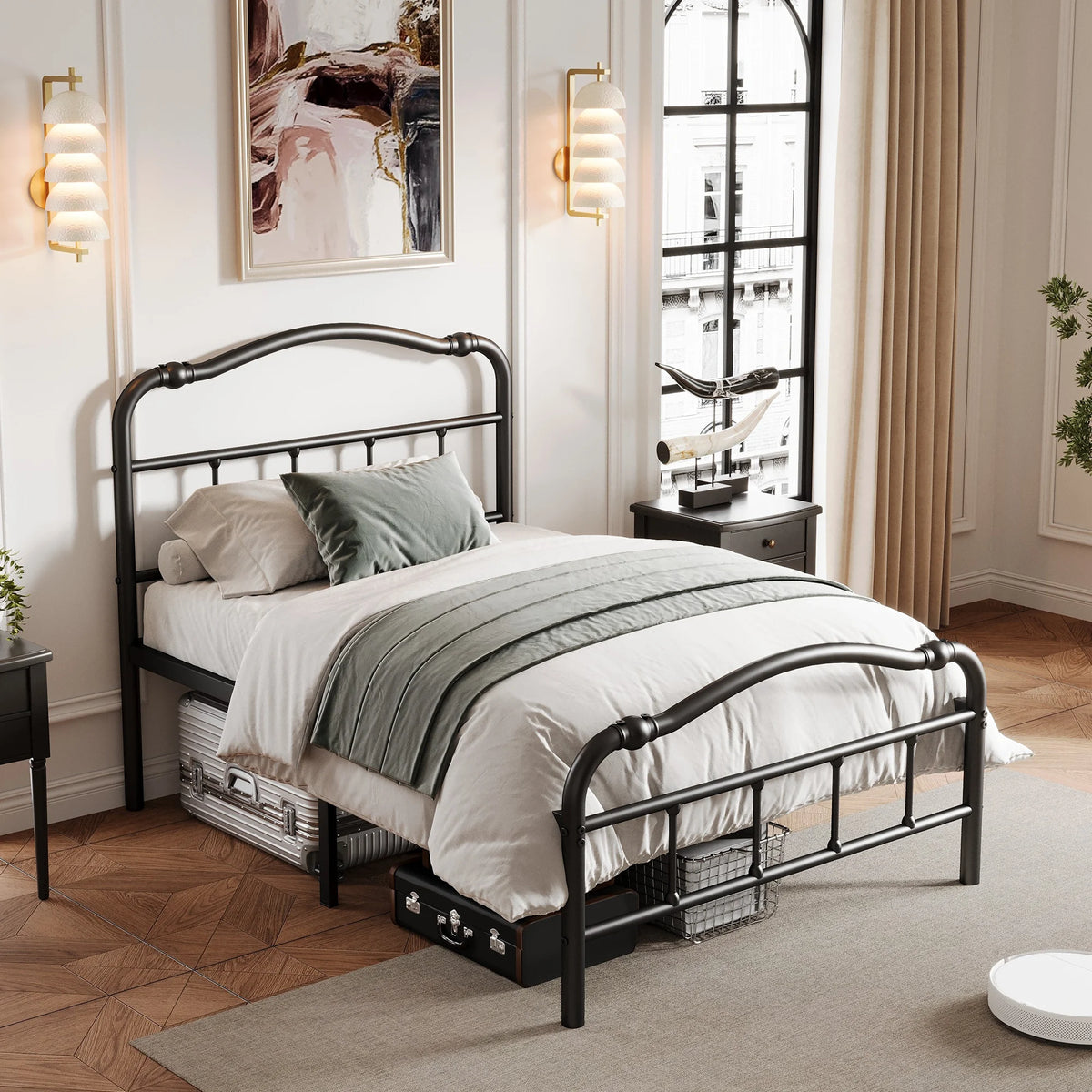 Queen Platform Bed Frame with Headboard and Footboard W1968