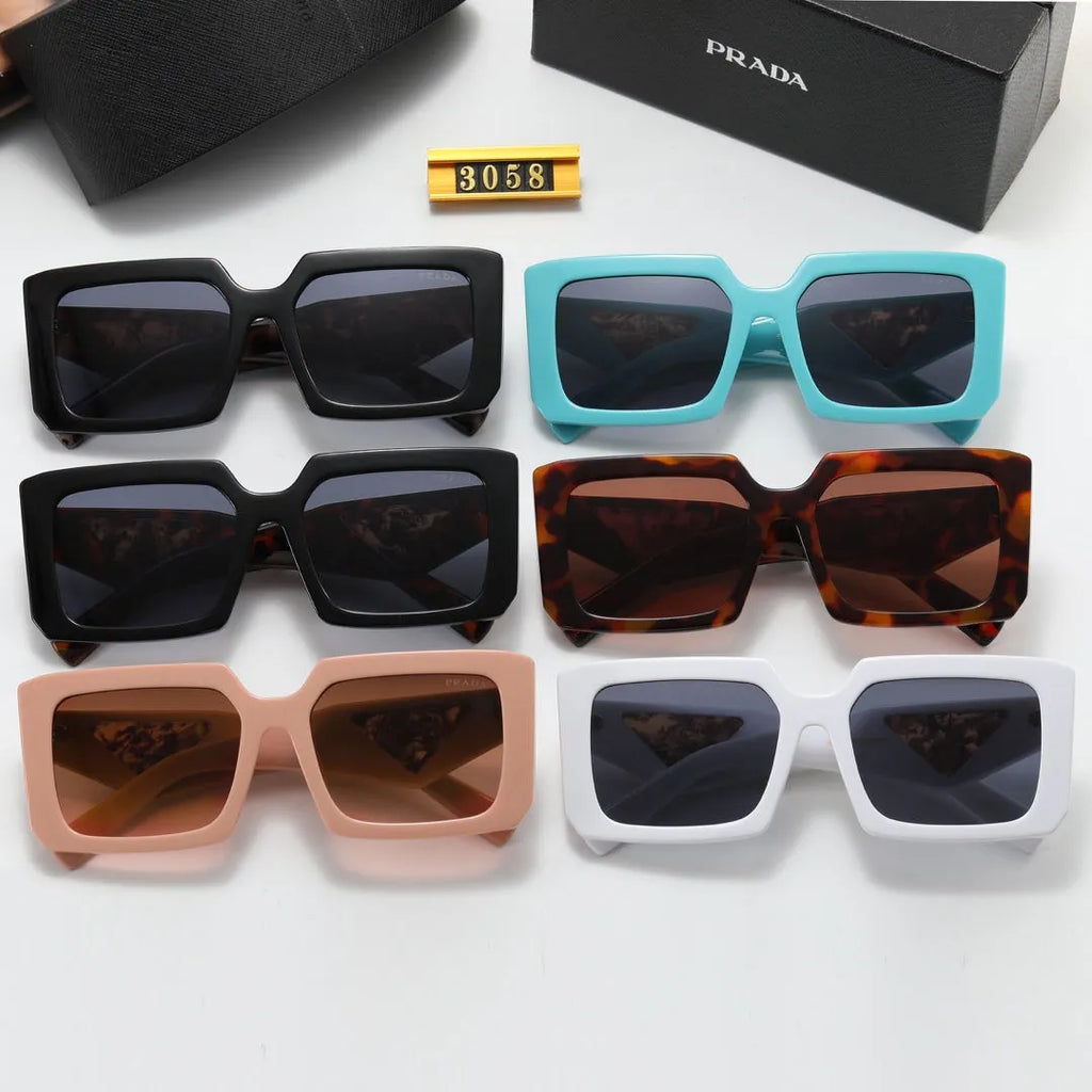 Triangle Letter Leopard Print Polarized Sunglasses A320063