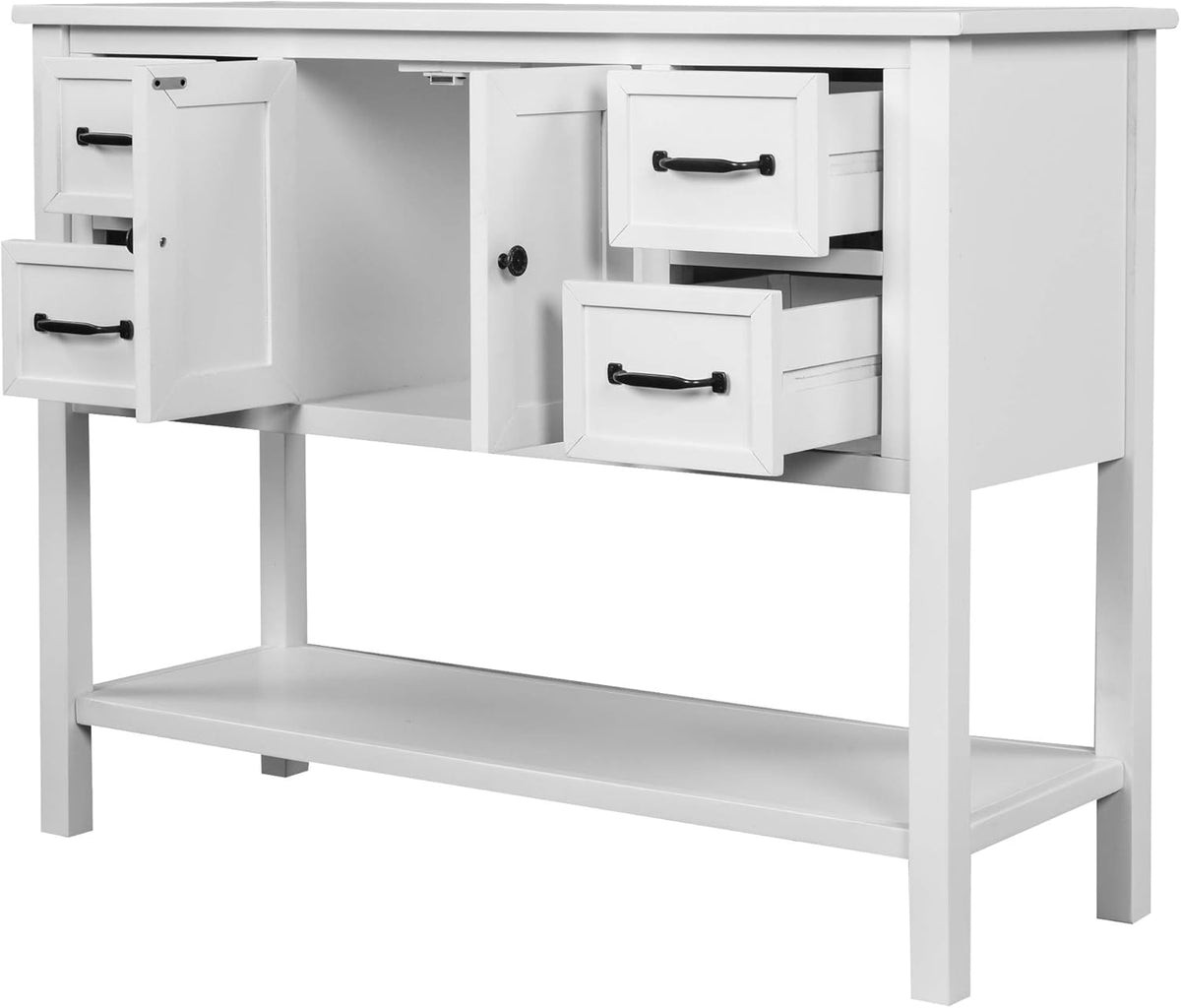Vintage Console Table Buffet Sideboard with 4 Drawers G71290