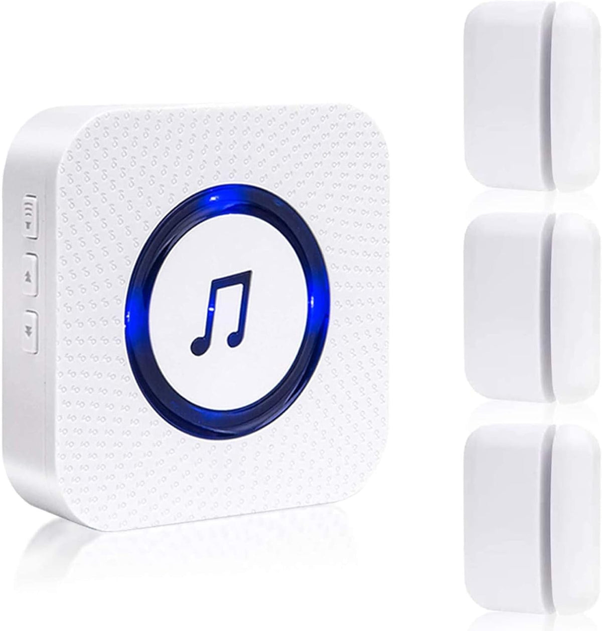 Wireless Door Open Chime with 55 Chimes 5 Adjustable Volume Mute Mode, 3 Receiver 3 Magnetic Door Window Sensor, Pack of 2 B382