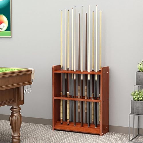 Teak Wooden Billiard Cue Rack Stand for 12 Cues O705253