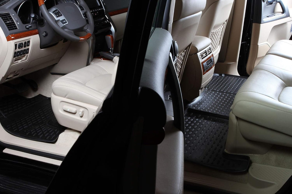 Black 3 Row Floor Mats Liner Set X129