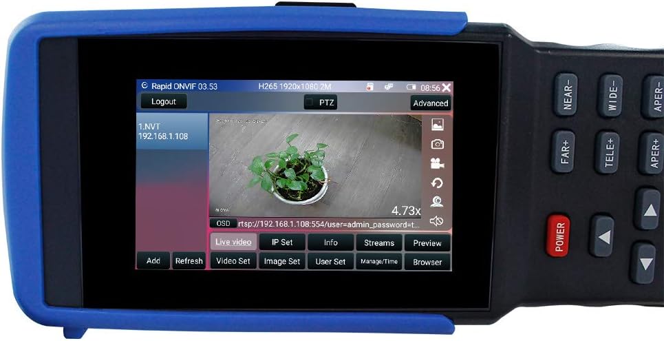 4 Inch Touch Screen IP Camera Tester with WiFi and PoE Power Output H730
