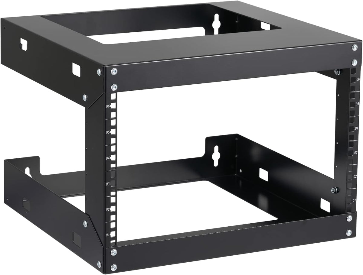 19 Inch 2 Post Black Open Frame Wall Mount Rack Q9156
