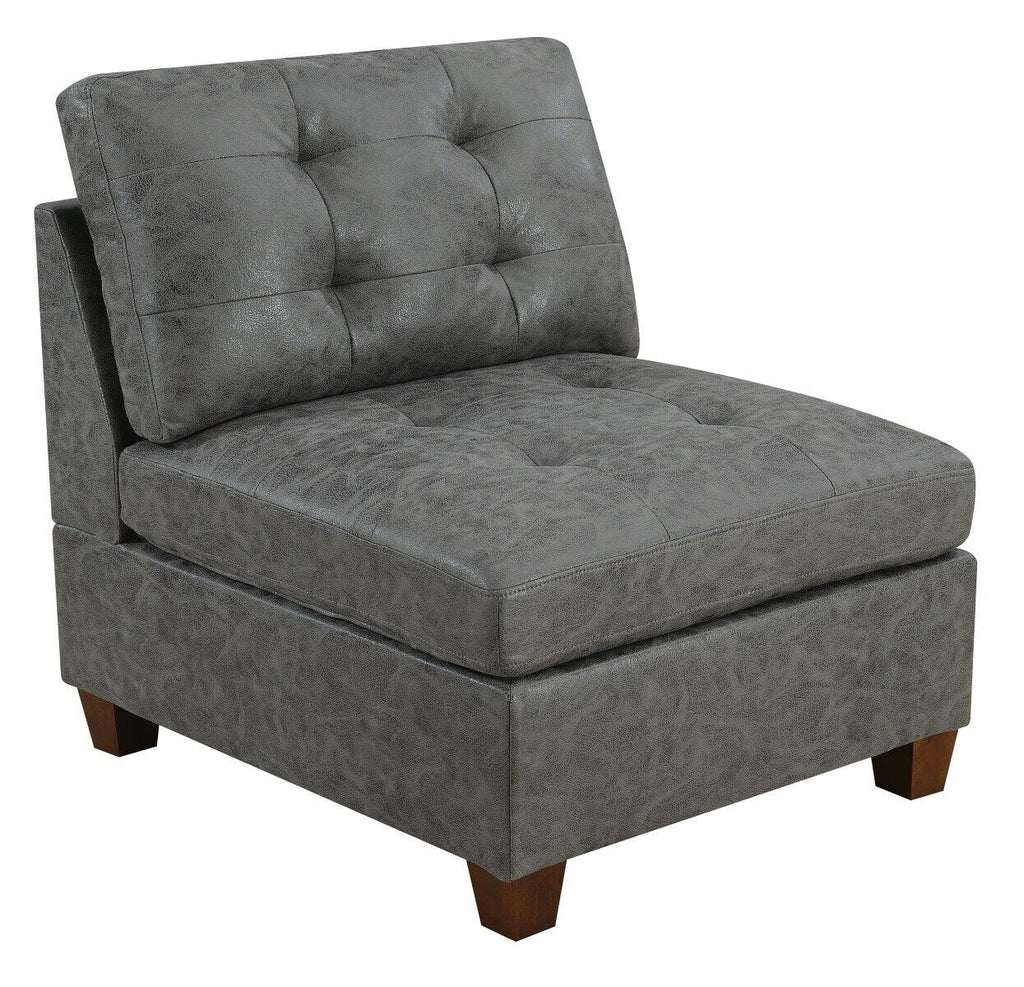Antique Grey Leatherette 7pcs Sectional Sofa Set A168868