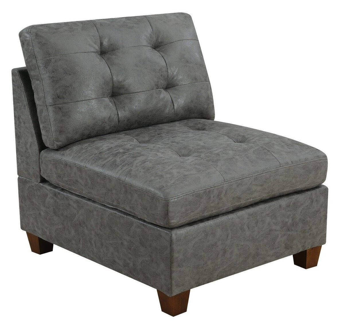 Antique Grey Leatherette 7pcs Sectional Sofa Set A168868