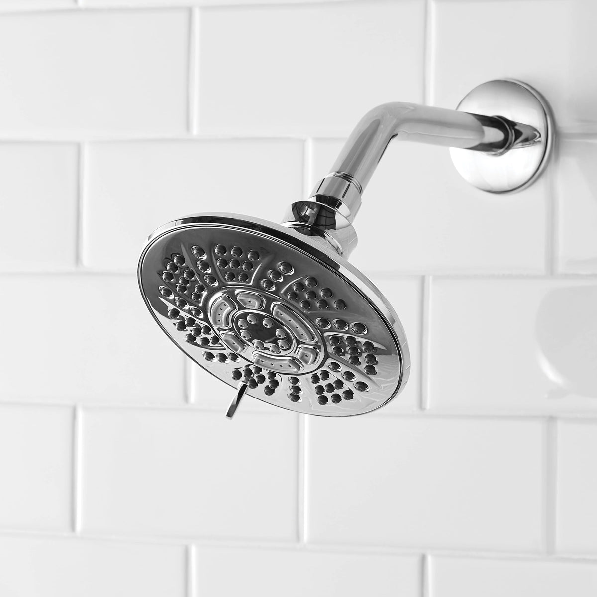 6-Setting Large Chrome Shower Head with Rub-Clean Nozzles Z8986