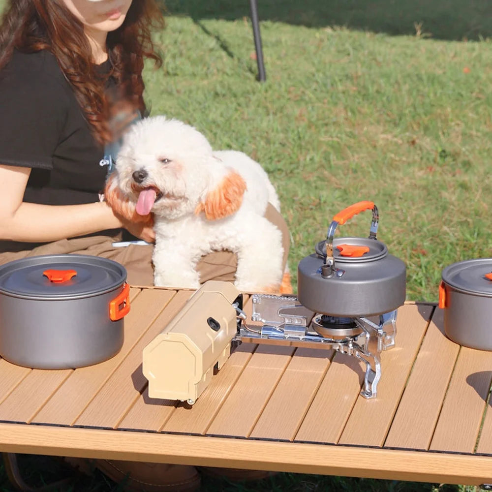 Portable Folding Camping Butane Stove 2600W with Electronic Ignition Carrying Bag T2981