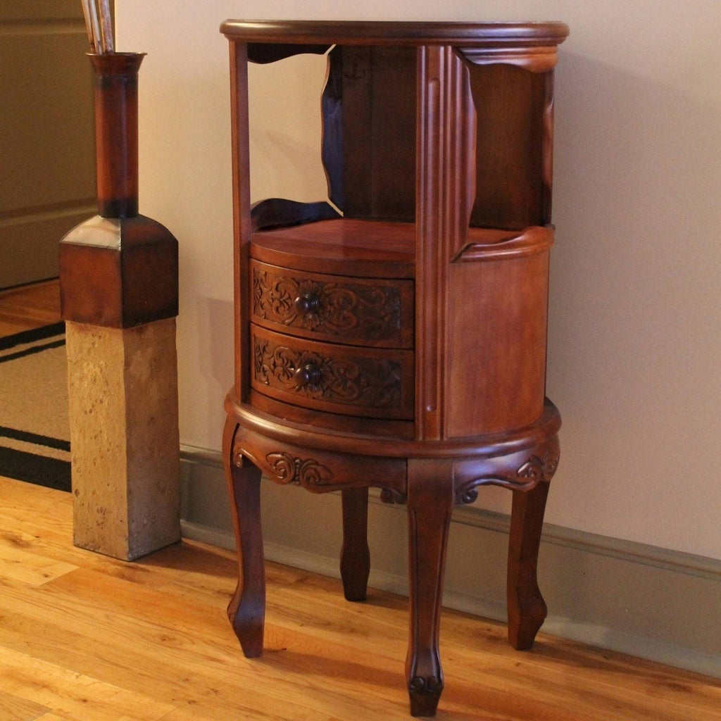 Wood Telephone Table with Two Drawers G662862