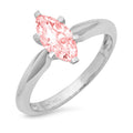 Pink Simulated Diamond Solitaire Ring N8349
