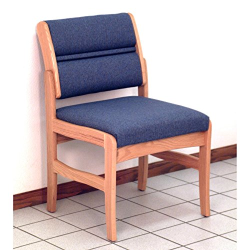 Light Oak Powder Blue Armless Guest Chair W568