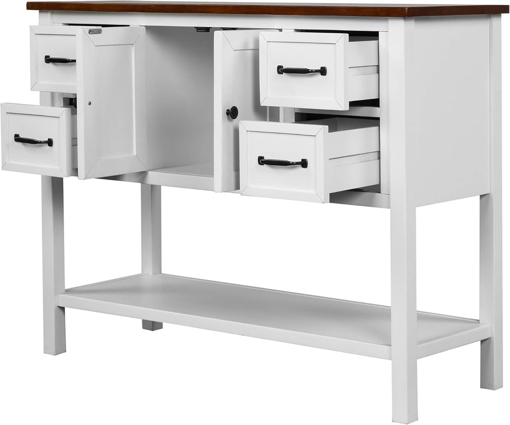 Vintage Console Table Buffet Sideboard with 4 Drawers G71290