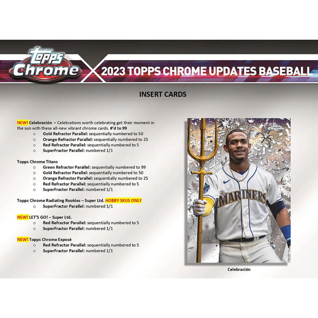 2023 Chrome Update Series Baseball Trading Card Hobby Jumbo Box M8264