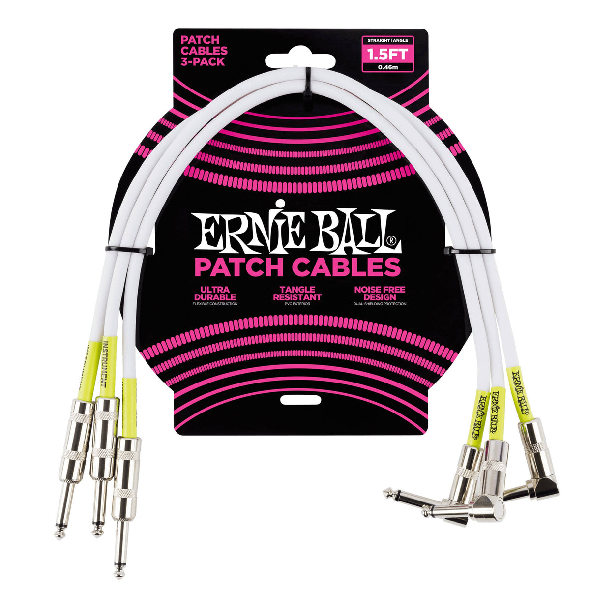 1.5' Straight / Angle Patch Cable 3-Pack - White K653961