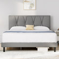 Full Size Platform Bed with Fabric Upholstered Headboard H930