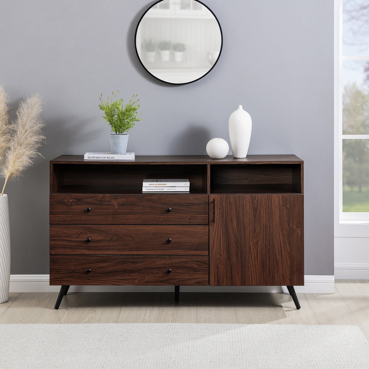 3 Drawer Dark Walnut Sideboard G583290