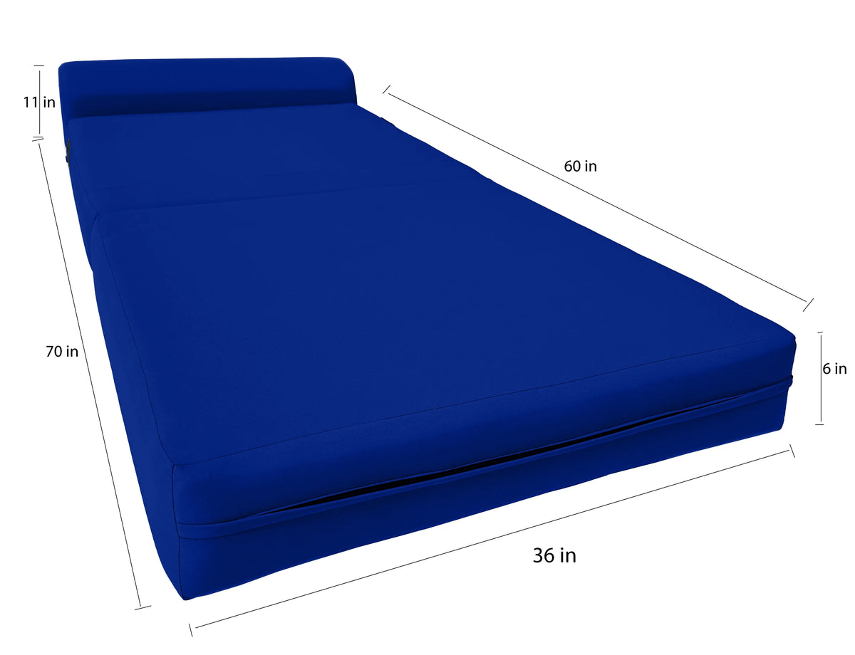 Royal Blue Folding Foam Sleeper Chair W8039
