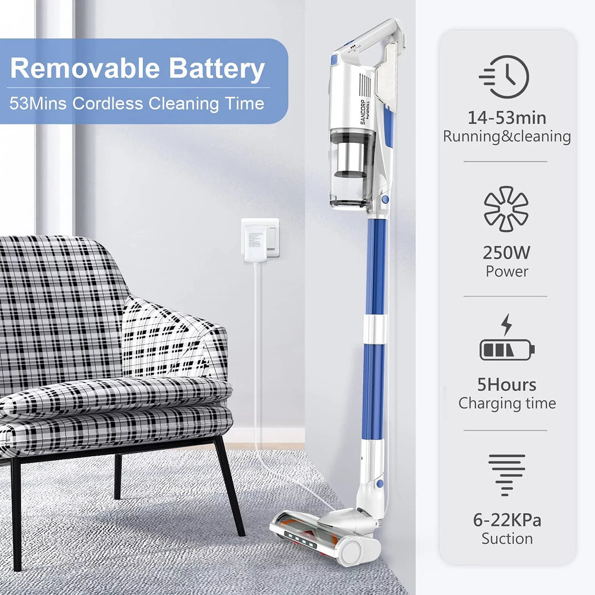 Cordless Stick Vacuum Cleaner 4 in 1 Handheld Vacuum G843