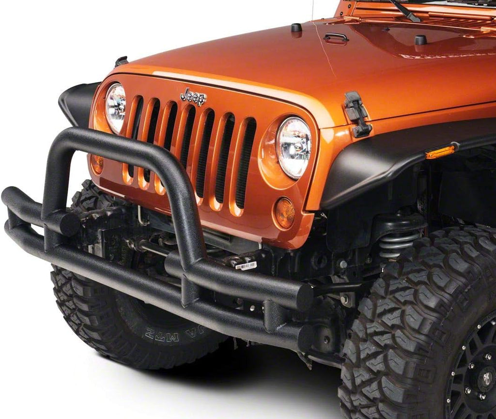Textured Black Front Bumper with Winch Cutout Y810