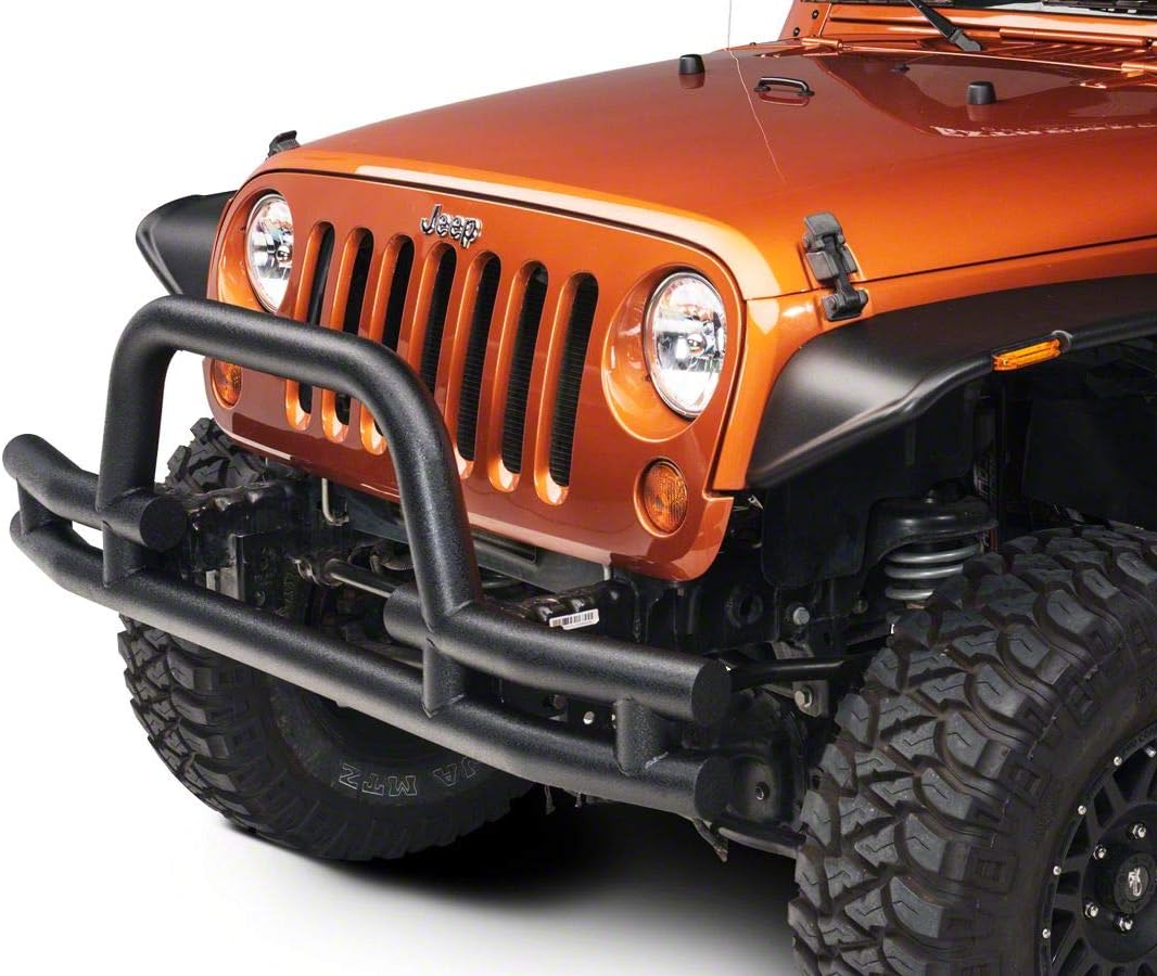 Textured Black Front Bumper with Winch Cutout Y810