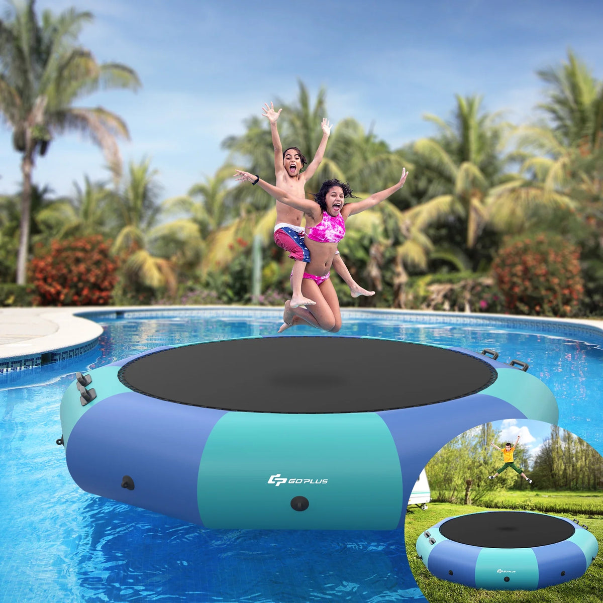 Blue & Green Inflatable Water Trampoline A698