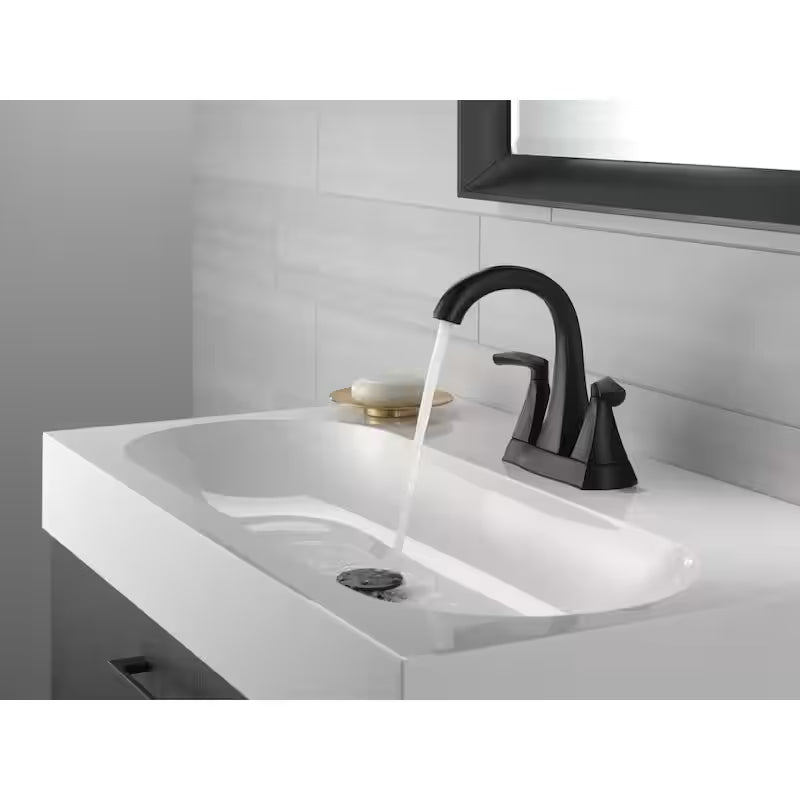 2-Handle Centerset Bathroom Faucet in Matte Black F6678