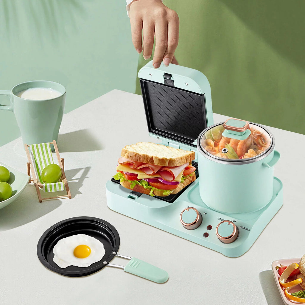 Electric Breakfast Station Mini Toaster Sandwich Machine Non-stick M8785