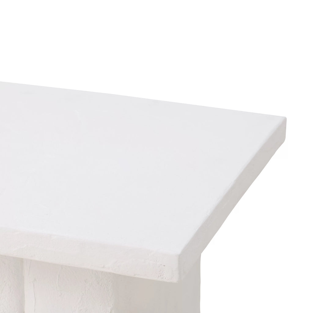 White Concrete Square Side Table H484