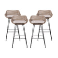Wicker and Metal Outdoor Barstools with Cushion, Set of 4 C349064