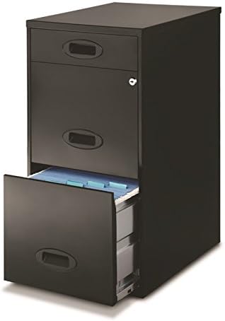 3 Drawer Metal File Cabinet with Pencil Drawer Black D862