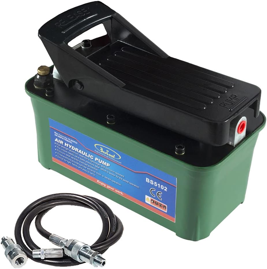 10,000 PSI Air Hydraulic Foot Pump with Hose G28845