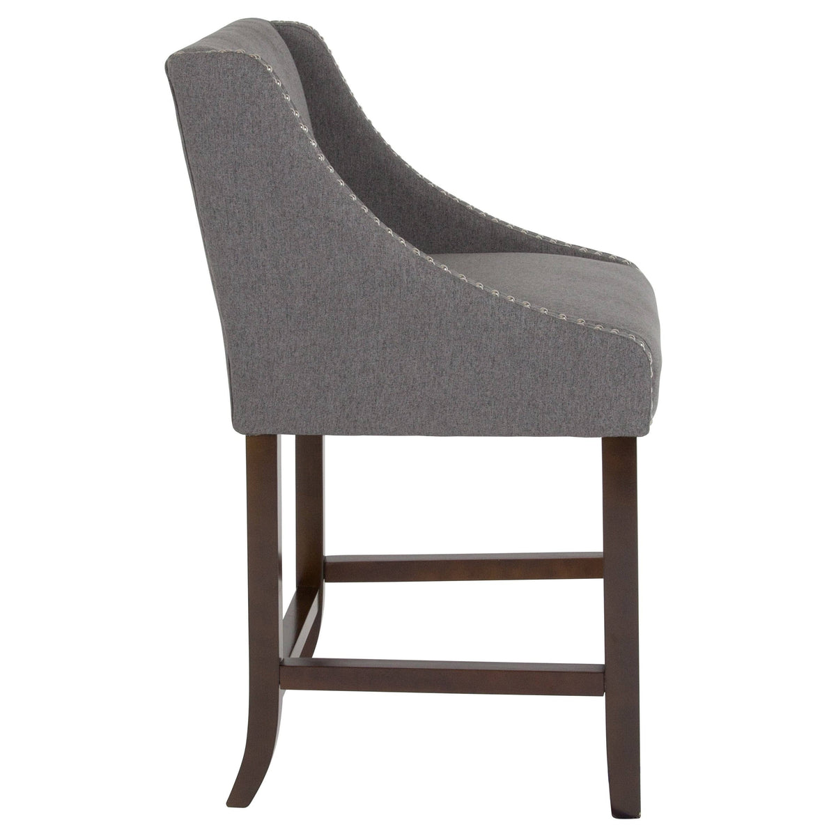 Light Grey Fabric Counter Height Stool P91934