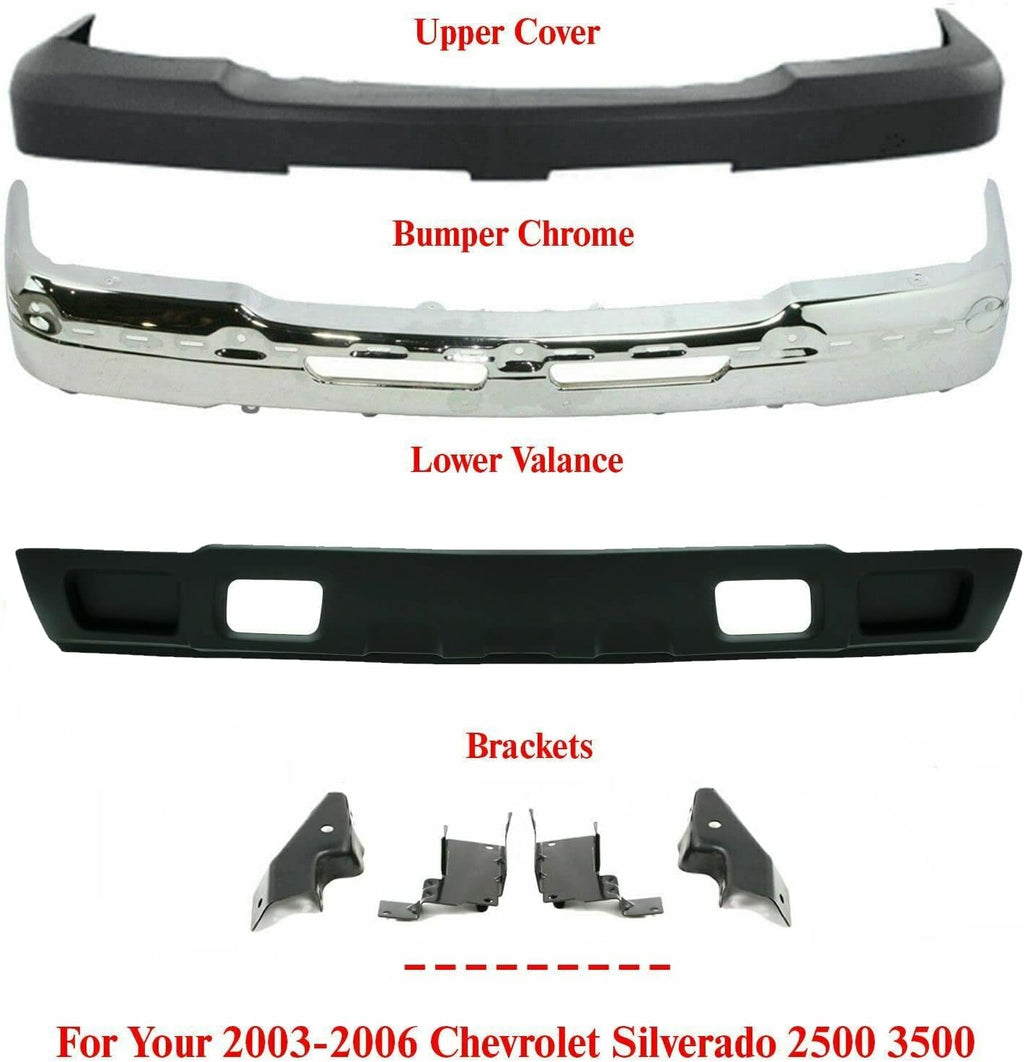 Front Bumper Chrome Steel Set T634