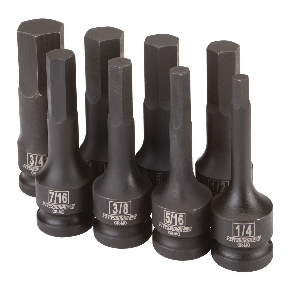 1/2 in. Drive SAE Impact Hex Socket Set, 8 Piece A611
