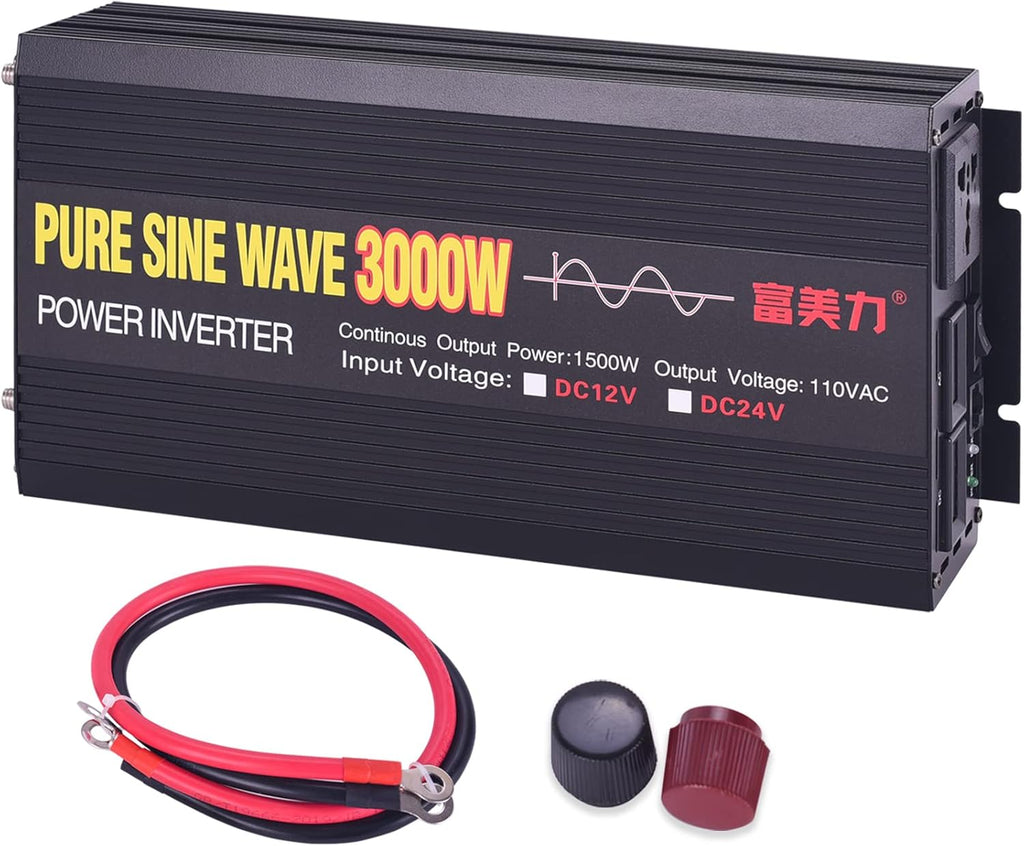 24V to 110V Pure Sine Wave Power Inverter 1000W/2000W Peak D3457