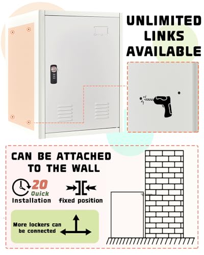 19.7" H Metal Locker Storage Cabinet with 1 Doors P447