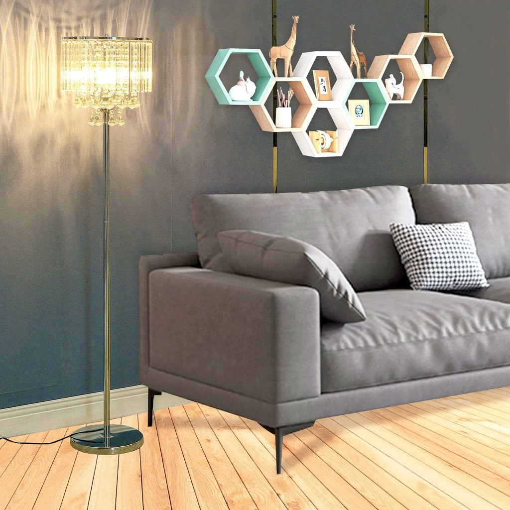 Chrome Crystal 3-Lights Floor Lamp M31922