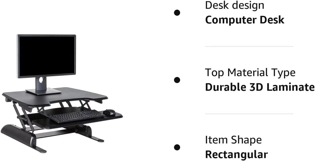 Adjustable 2-Tier Standing Desk Converter, Black E284612