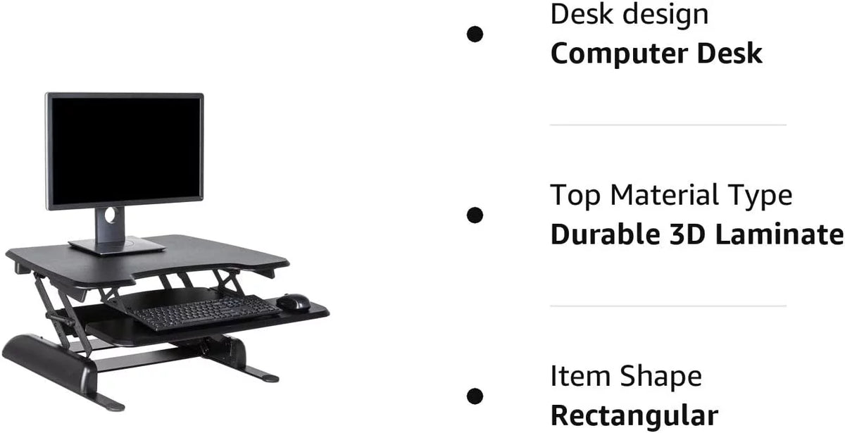 Adjustable 2-Tier Standing Desk Converter, Black E284612