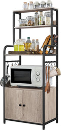 4-Tier Kitchen Bakers Rack with Storage Cabinet and Hutch E709595