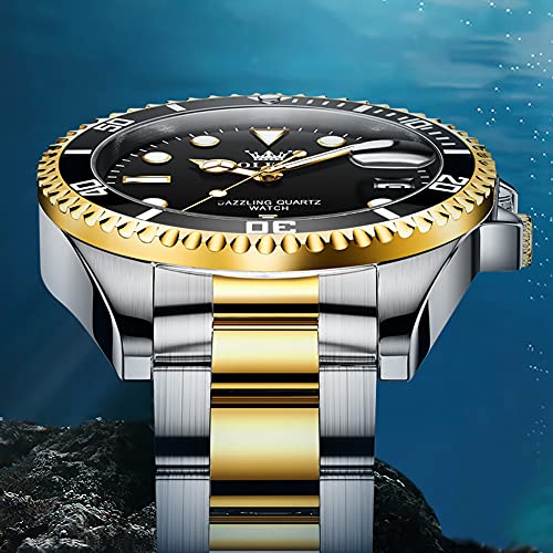 Stainless Steel Analog Quartz Watch with Day F494