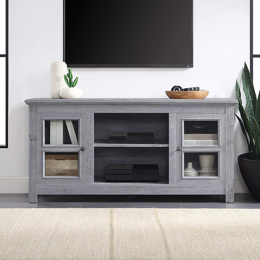 Electric Fireplace TV Stand for TVs up to 55 Inch with Storage Shelves & Cabinets U18857