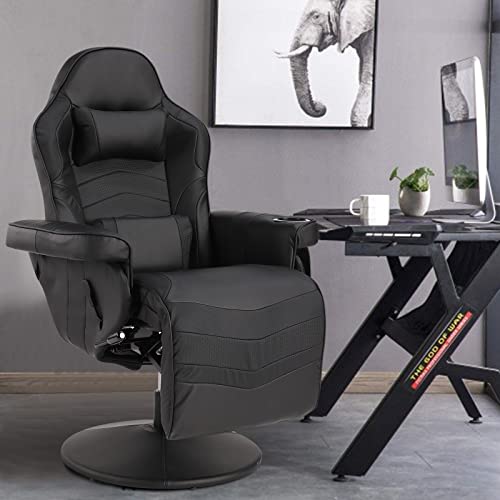 Blue PU Leather Gaming Recliner Chair with Massage T266