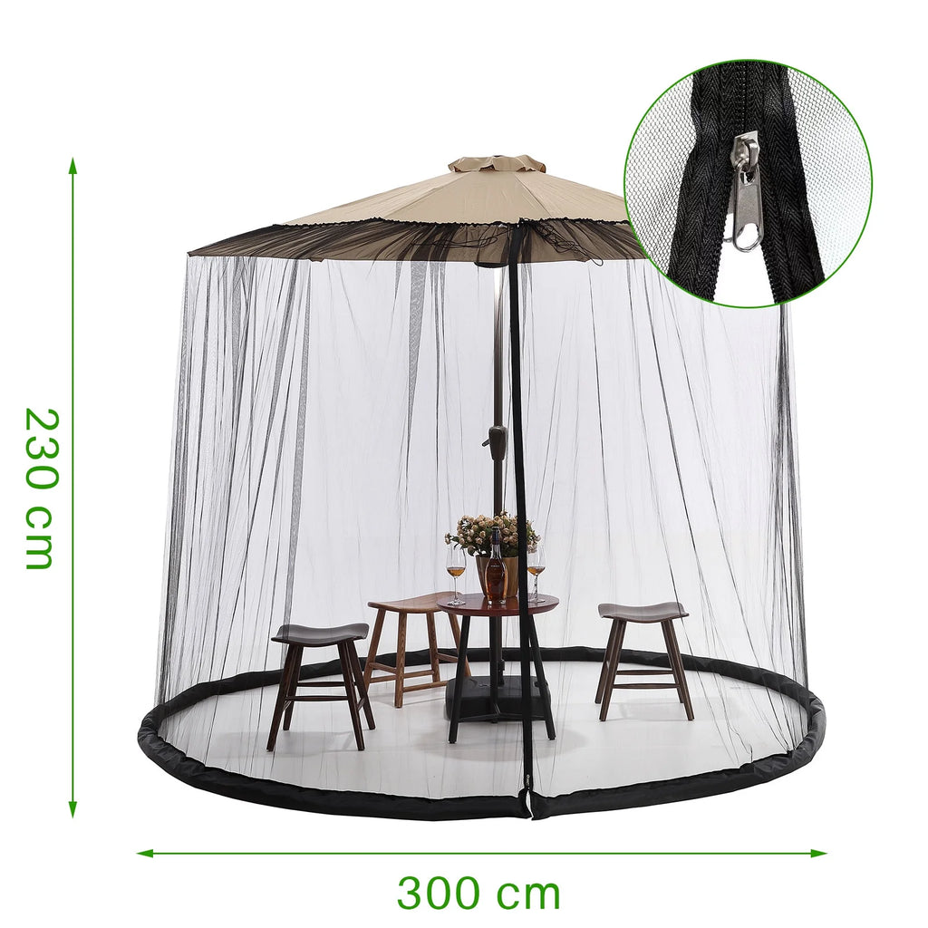 Patio Umbrella Table Mesh Screen Cover with Zipper K994040