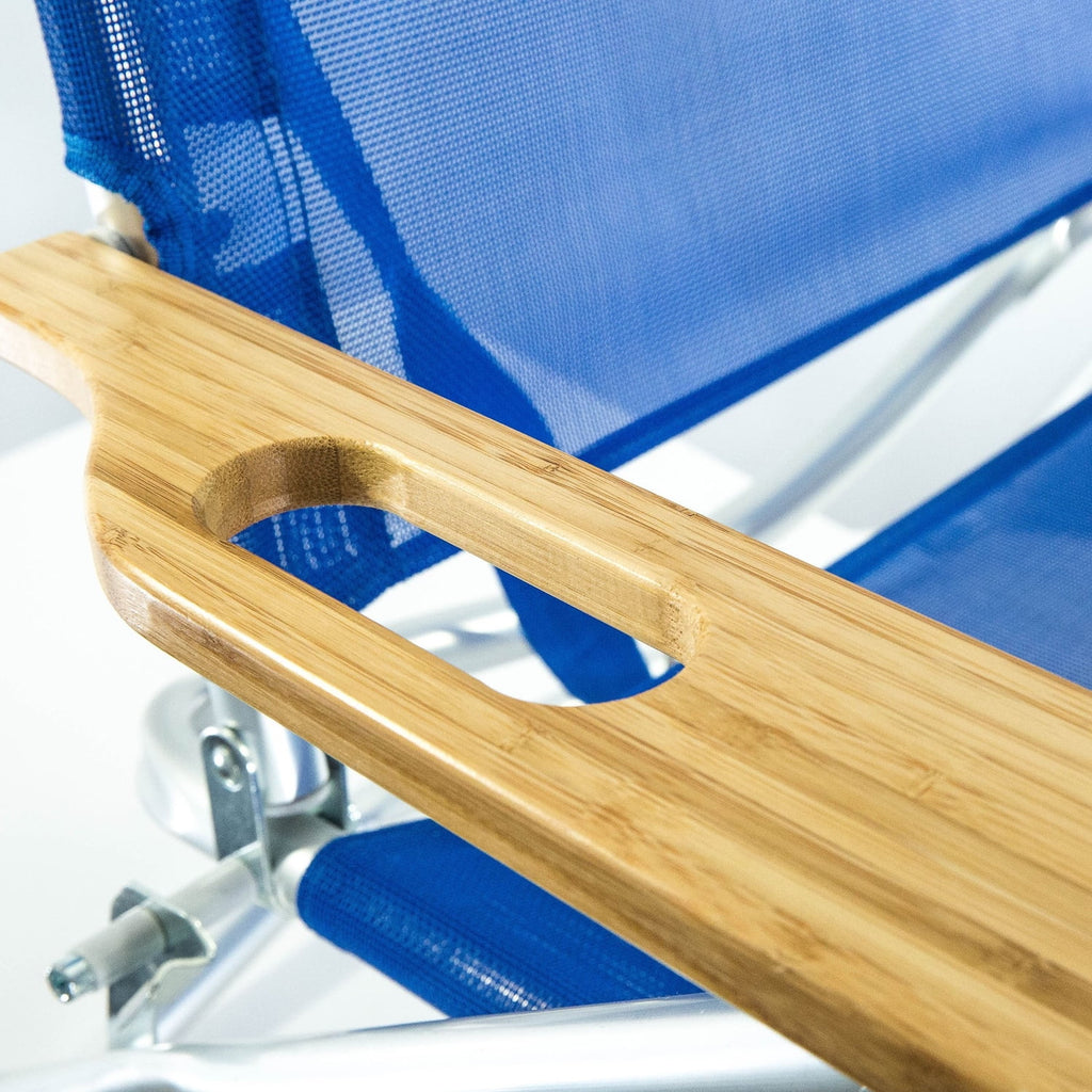 Lightweight Aluminum 5 Position Reclining Beach Chair 2 Pack Z9052