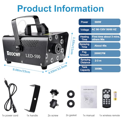 500W Fog Machine with Wireless Remote K4942